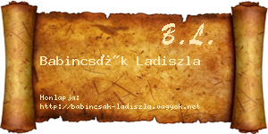 Babincsák Ladiszla névjegykártya